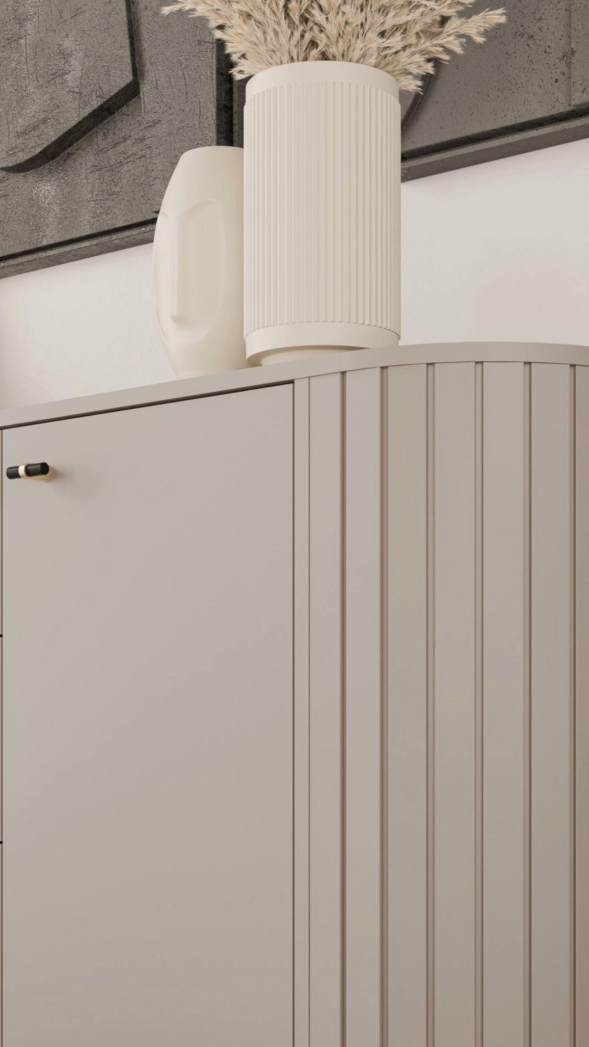 SIDEBOARD Zante Graubeige 190 cm - Taupe/Goldfarben, Holzwerkstoff/Metall (190/81/40cm) - Selsey