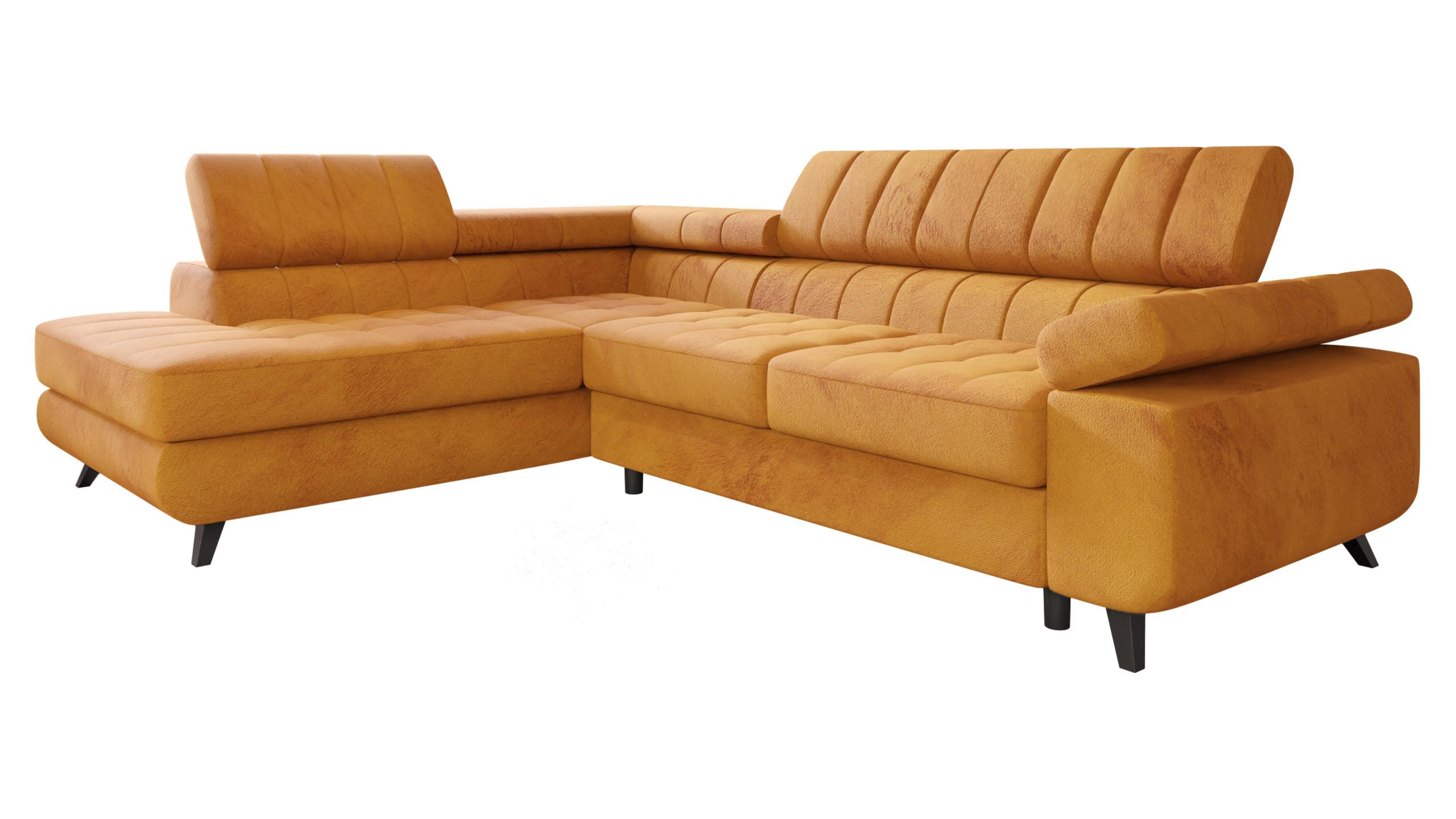 ECKSOFA Nord Premium, Seite: Links - Gelb/Anthrazit, Holz/Textil (264/203cm) - MIRJAN24