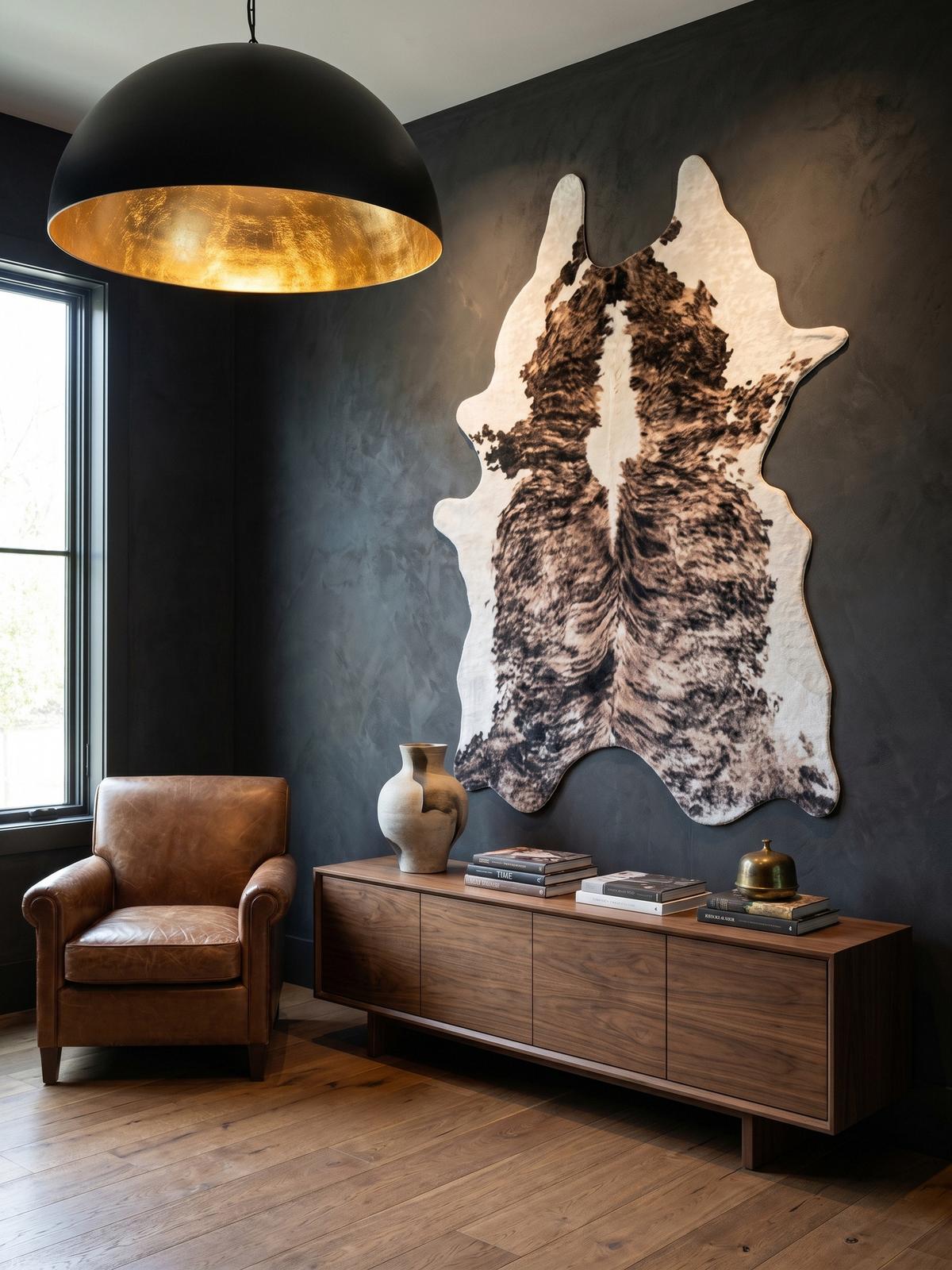 TEPPICH Flachgewebe GASTEIN in Braun, in Rindsleder-Optik, aus Polyester, 100 x 135 cm - Braun, Textil (100/135cm) - KADIMA DESIGN
