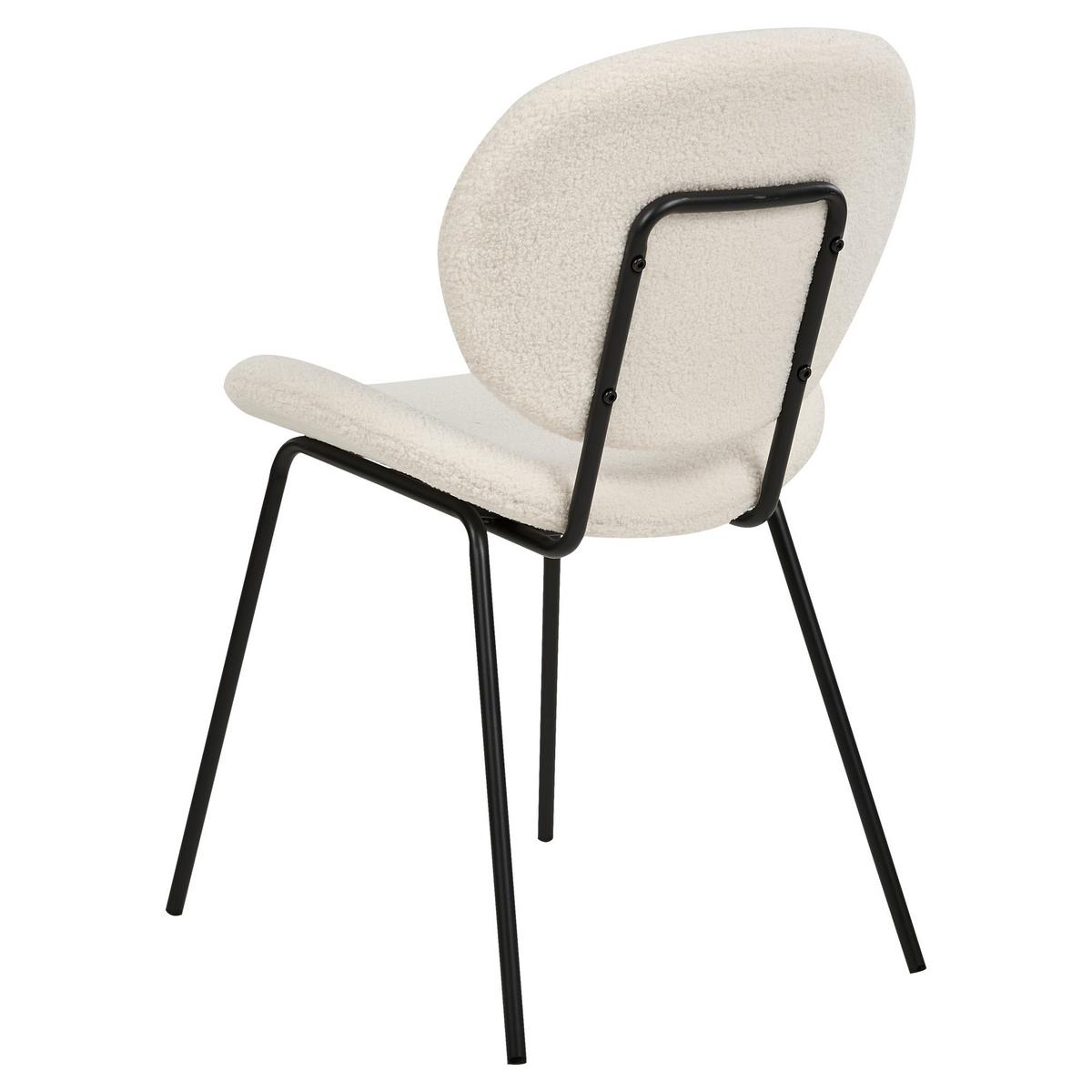 ESSZIMMERSTUHL 2er-Set Kunstleder Weiß Luana - Weiß, Textil/Metall (50/80/52cm) - Beliani