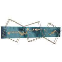 WANDDEKO Blau 120/40 cm - Blau, Metall (2.2/40/6cm) - KUNSTLOFT
