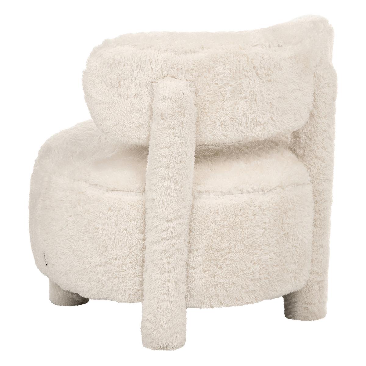 SESSEL Webpelz Hellbeige Hamina - Beige, Textil (76/74/74cm) - Beliani