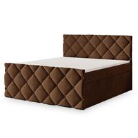 BOXBETT ROVARI 160x200 cm mit Matratze und Topper - Braun - Braun, Holz (160/200cm) - MASSENO