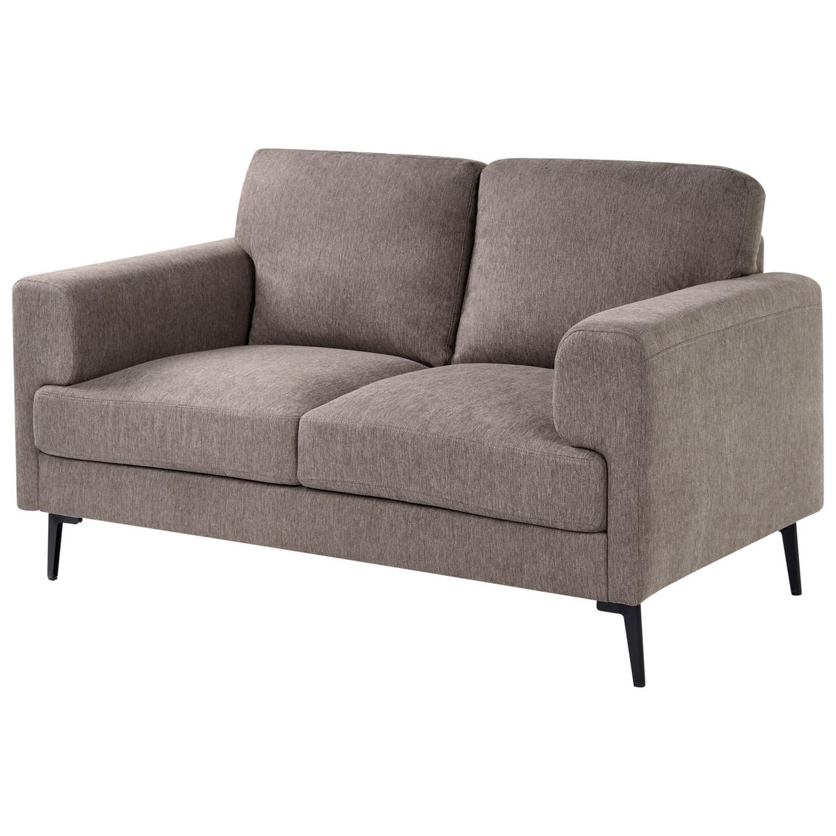 2-SITZER-SOFA Stoff Braun Lousto - Schwarz/Braun, Textil (156/85/65cm) - Beliani