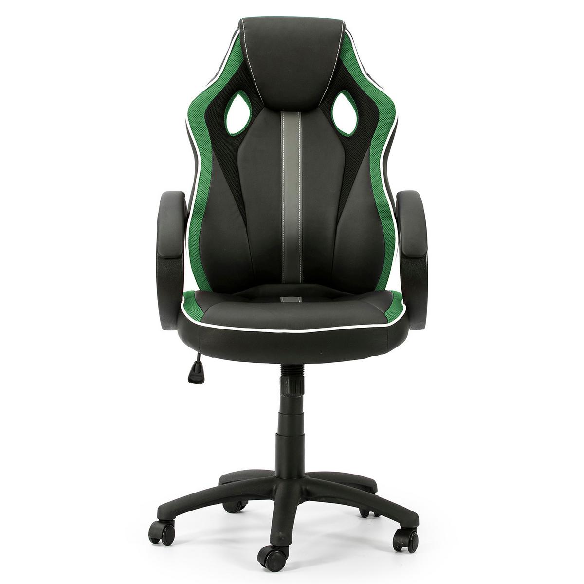 DREHSTUHL Formula Schwarz/Grün - Grün, Fell (68/112/61cm) - VS Venta-stock
