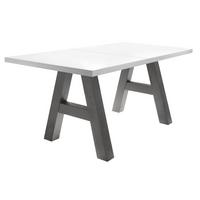 ESSTISCH ausziehbar Elia 3 140 x 90 x 75 Esszimmertisch Graphit/Weiß Matt Lack - Weiß, Holz (140/90/75cm) - 58aufmkessel