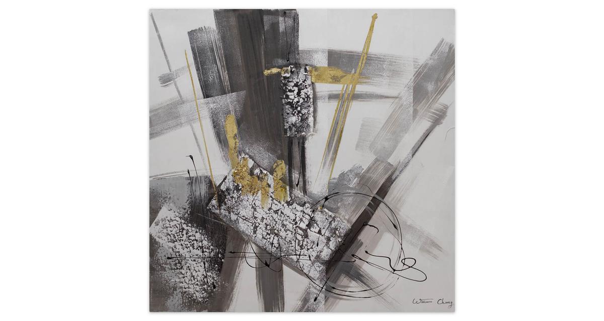 ACRYLBILD HANDGEMALT 60/60 cm - Grau, Holz/Textil (60/60cm) - KUNSTLOFT