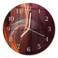 WANDUHR aus Glas Ø30 cm - Abstrakte Linien - Rot, Glas (30/30/0.4cm) - TULUP