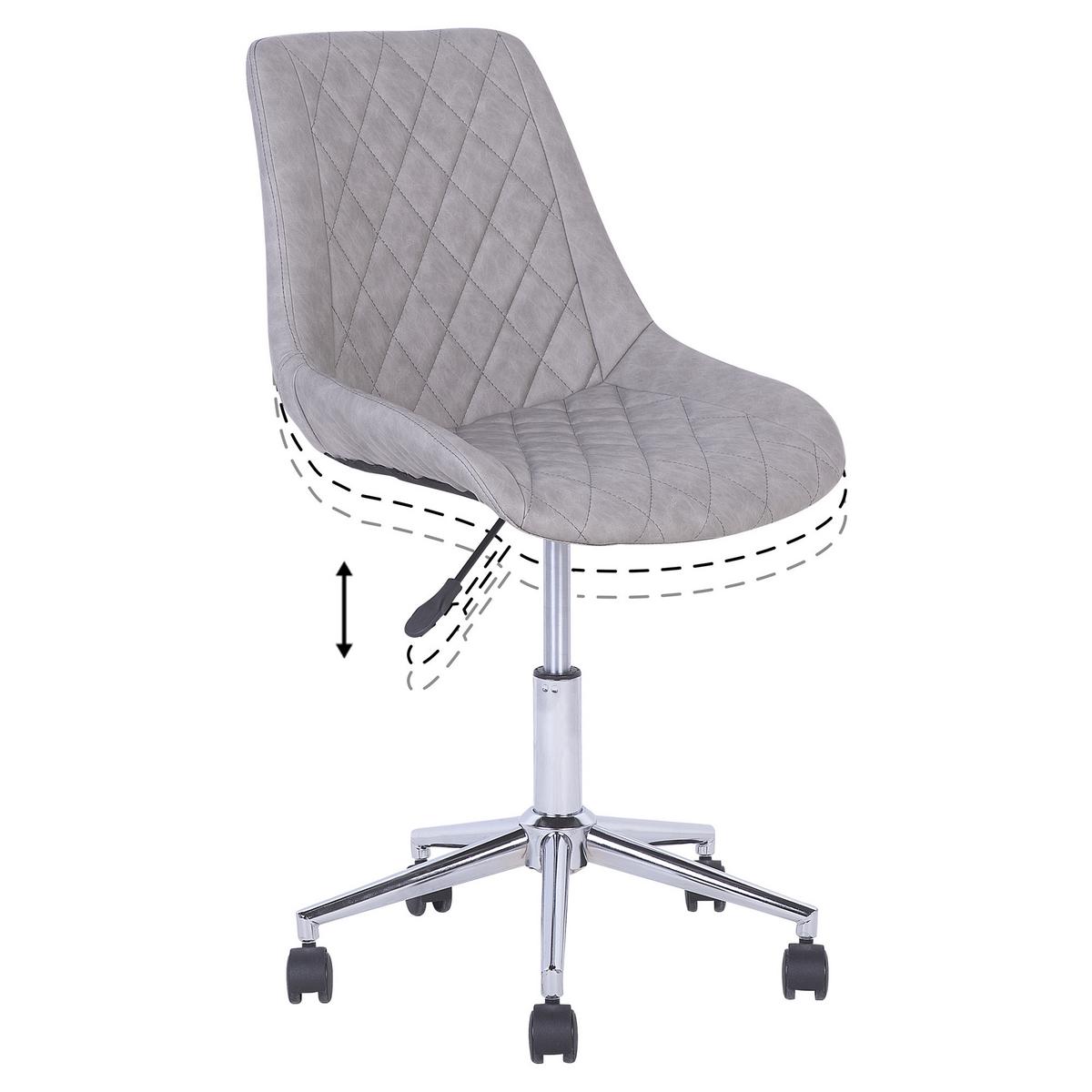 BÜROSTUHL Kunstleder Grau Maribel - Grau, Textil/Metall (57/83/57cm) - Beliani