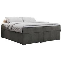 BOXBETT BESS 200/200 Dunkelgrau Velvet - H3 - Dunkelgrau, Holz/Textil (200/200cm) - MKS