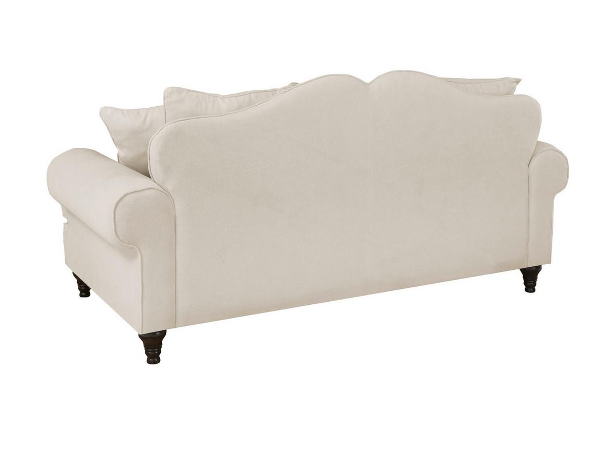 SOFA beige Landhaus, Couch 3-Sitzer 200 cm - Beige, Holz/Textil (200/95/100cm) - Furn.Design