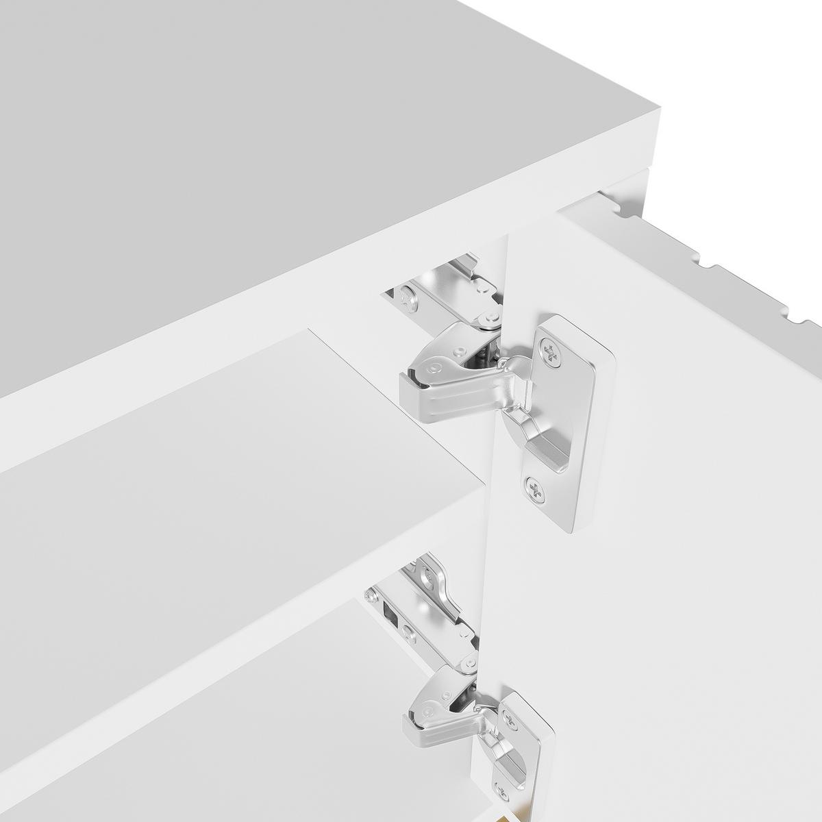 TV-SCHRANK Weiß mit Goldbeinen & 4 Türen Geometrisches Design 170×45 cm - Sonoma Eiche, Holzwerkstoff (170/46/40cm) - Urban Meuble