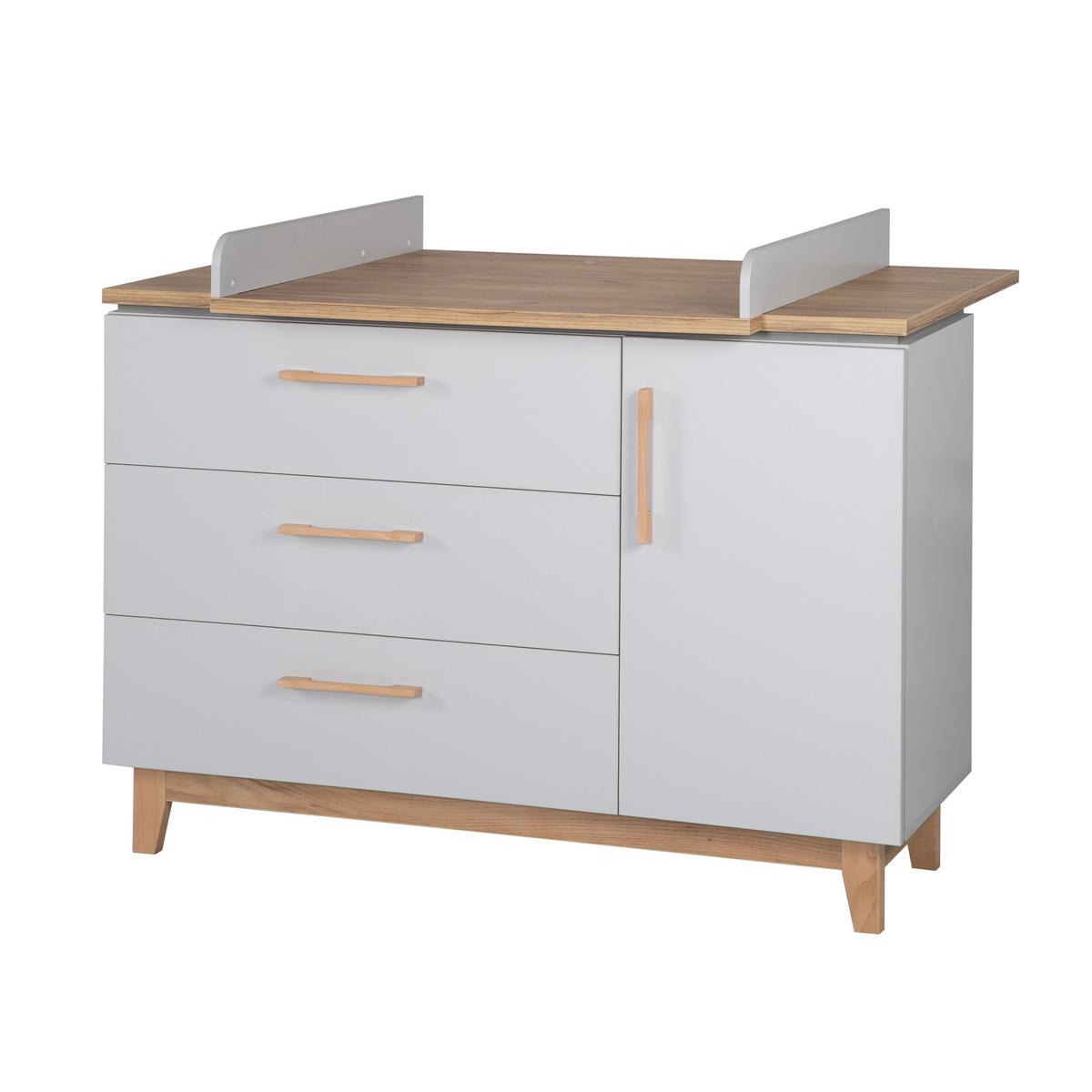 BABYZIMMER-SET Caro I 3-teilig - Hellgrau, Holzwerkstoff (78/89/144cm) - Roba