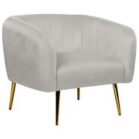 SESSEL Samtstoff Grau Laconia - Grau, Textil/Metall (85/72/62cm) - Beliani