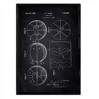 POSTER Basketball-Ball Patent A3 Rahmenlos - Schwarz, Papier (29.7/5/42cm) - Nacnic