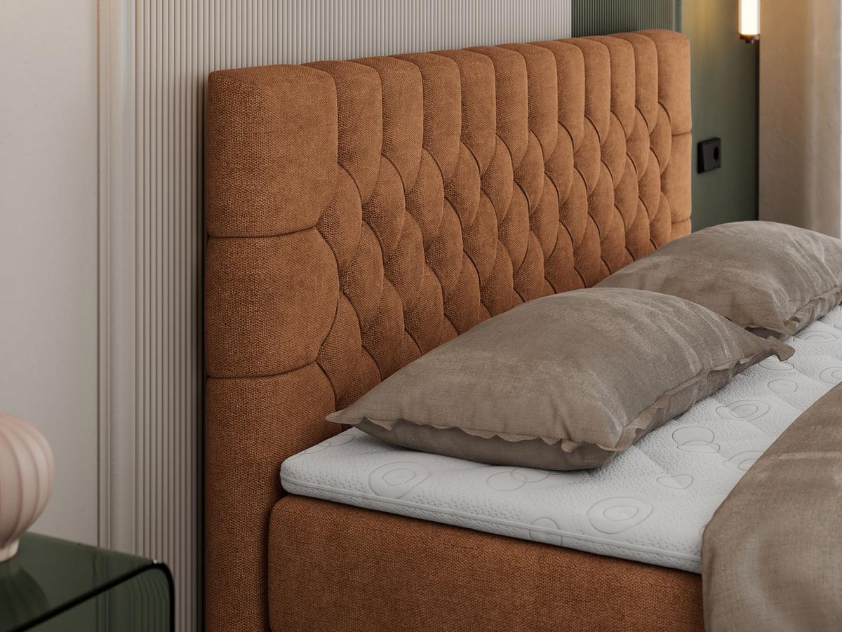 BOXBETT PERA 200/200 Orange Struktur - H4 - Orange, Holz/Textil (200/200cm) - MKS