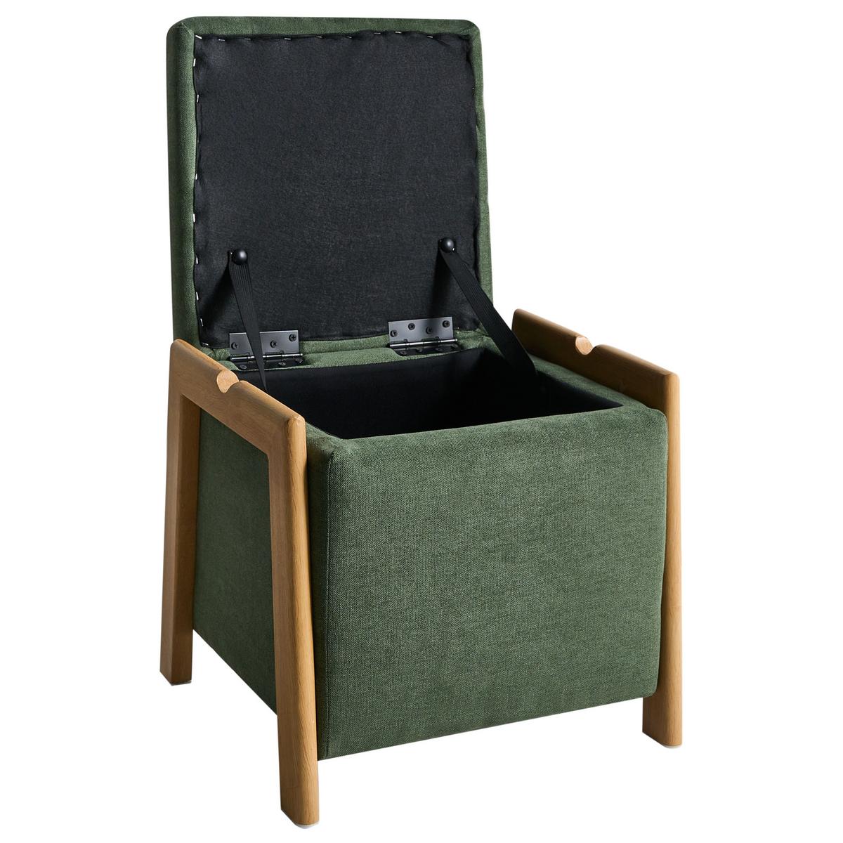 POUF mit Stauraum Stoff 45 cm Grün Edland - Grün, Textil (45/44/43cm) - Beliani