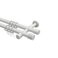 GARDINENSTANGE Prestige Estana 420 cm (geteilt in 3 x 140 cm), 2-läufig, 20 mm Ø Weiß - Weiß, Metall (420cm) - INTERDECO