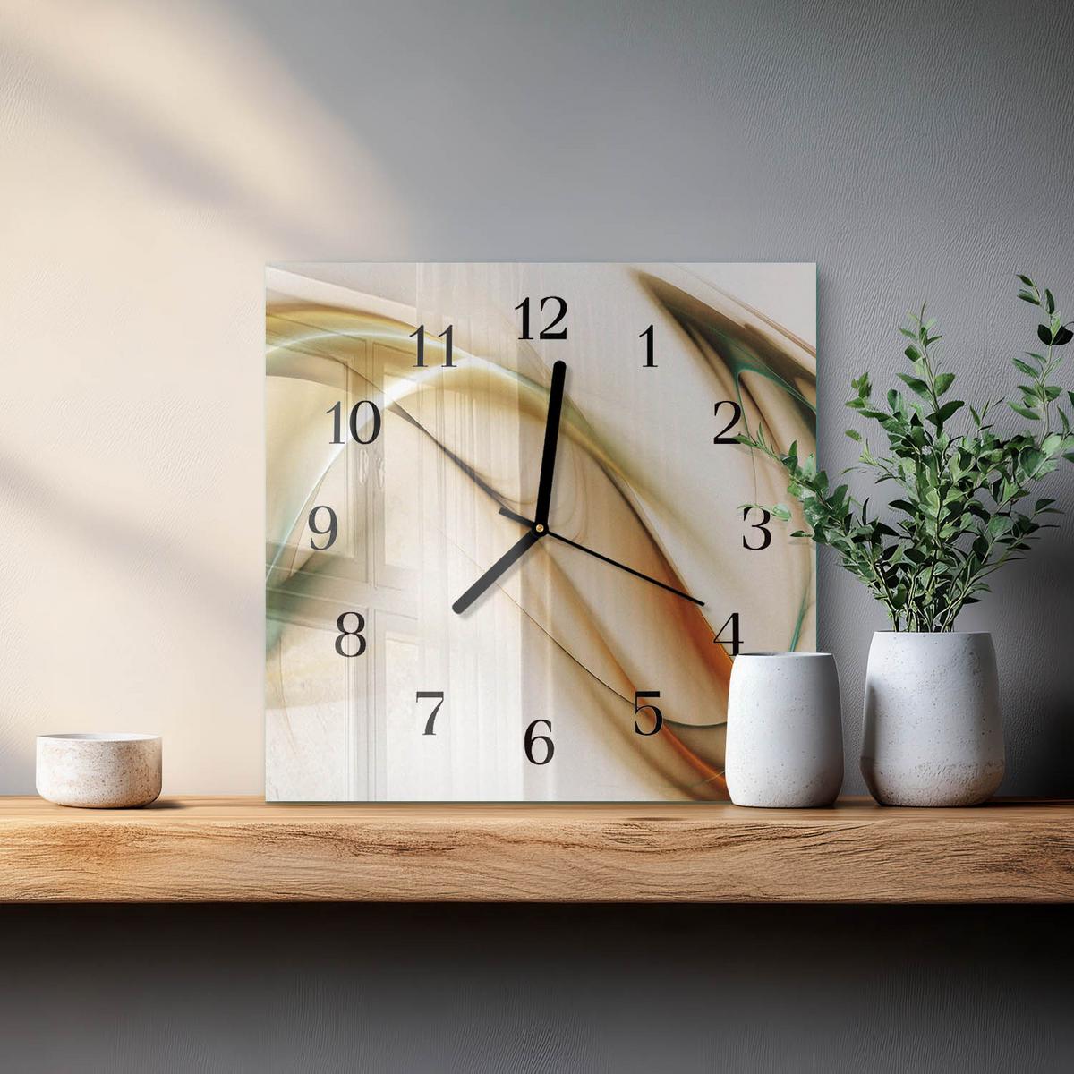 WANDUHR aus Glas 30x30 cm - Abstraktion - Multicolor, Glas (30/30/0.4cm) - TULUP
