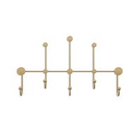 WANDGARDEROBE mit 8 Haken aus goldfarbenem Metall 80/10/45 cm - Goldfarben, Metall (10/45/80cm) - Calicosy