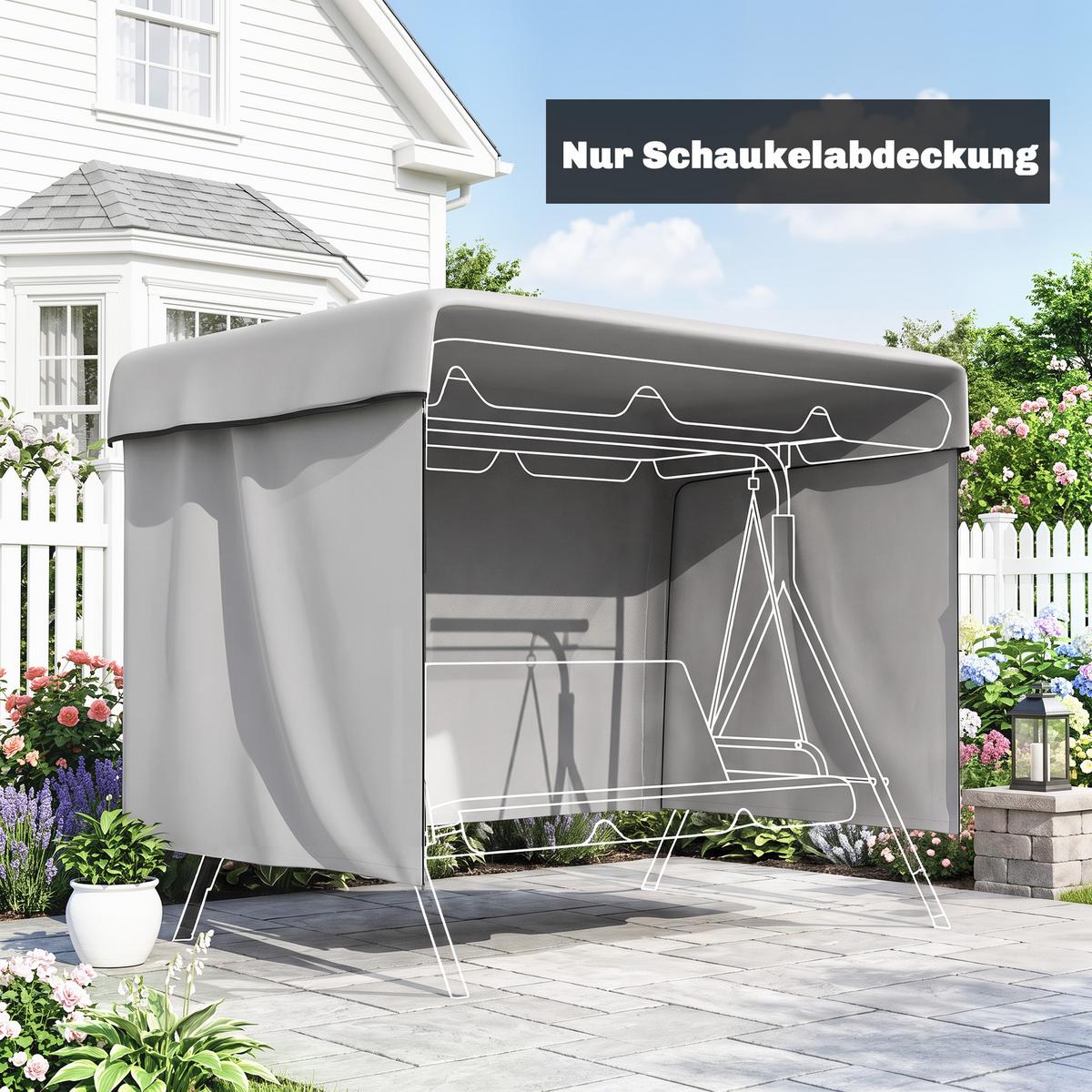 ABDECKUNG Hollywoodschaukel, PE, Grau - Grau, Kunststoff (155/150/215cm) - Outsunny