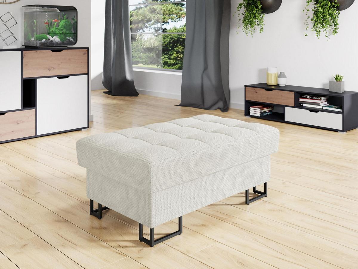 POLSTERHOCKER Laris - Schwarz/Cappuccino, Holz/Textil (106/44/67cm) - MIRJAN24