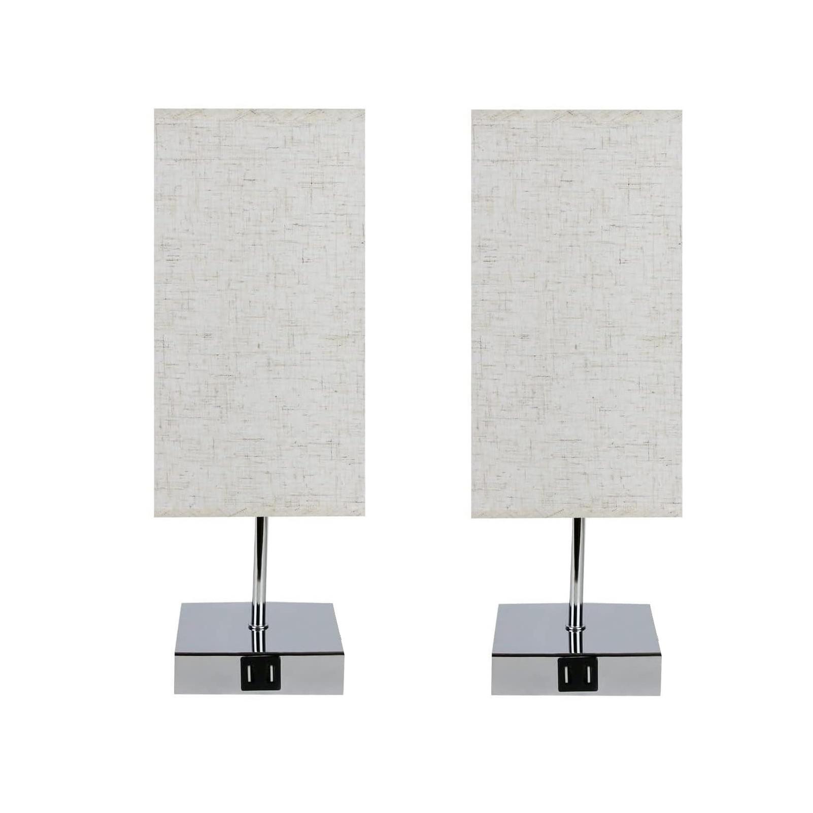 TISCHLEUCHTE Reutlingen(2er-set) 13/13/36 cm - Silberfarben, Textil (13/13/36cm) - Nettlife