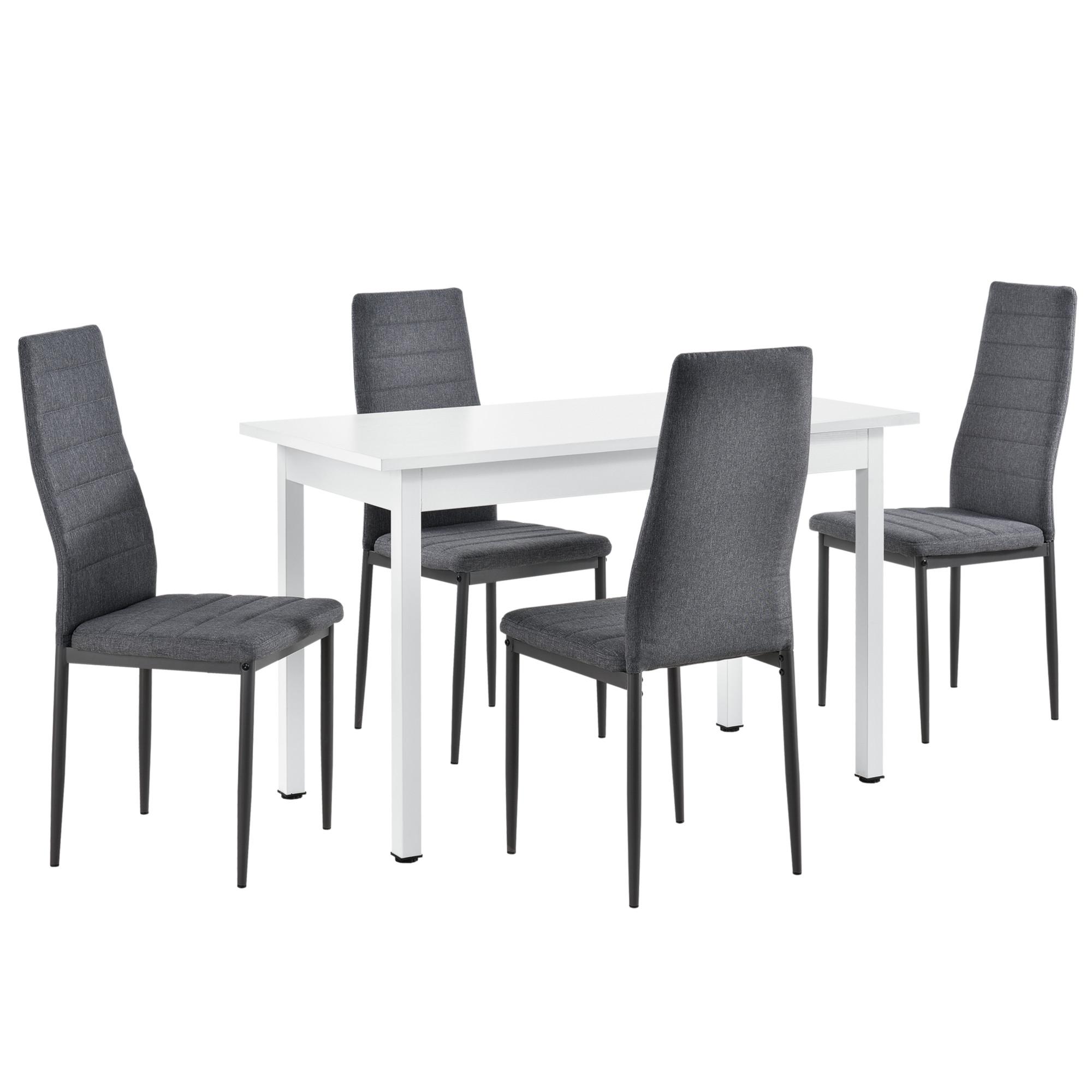 ESSGRUPPE Honningsvåg - Weiß, Holzwerkstoff/Textil (120/75/60cm) - [en.casa]