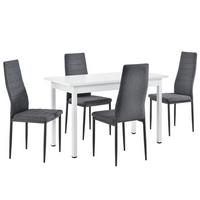 ESSGRUPPE Honningsvåg - Weiß, Holzwerkstoff/Textil (120/75/60cm) - [en.casa]
