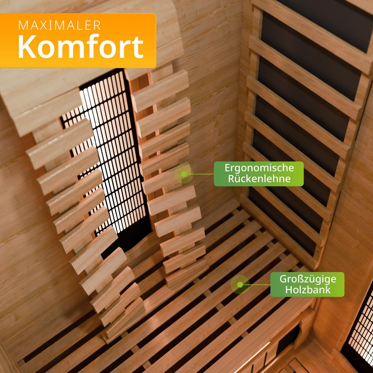 INFRAROTKABINE Kiruna90 Premium mit Dual Technologie - Naturfarben, Holz (90/190/90cm) - Artsauna