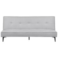3-SITZER-SCHLAFSOFA hellgrau/schwarz Essvik - Hellgrau/Schwarz, Textil (191/83/90cm) - Beliani