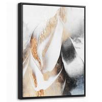 LEINWAND Bilder mit Rahmen - Luxus - Abstrakt - Gold - Weiß - 30x40 - Goldfarben, Textil (30/40cm) - MuchoWow