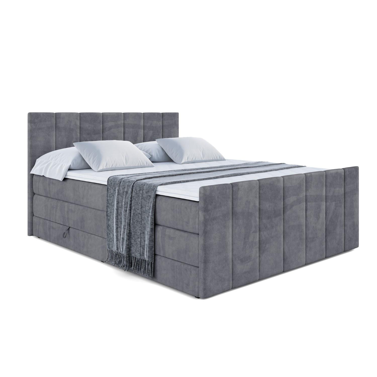 BOXSPRINGBETT MOETI-Z KING - 120x200 - H3/H4 - Dunkelgrau - Dunkelgrau, Holzwerkstoff (120/200cm) - ALTDECOR