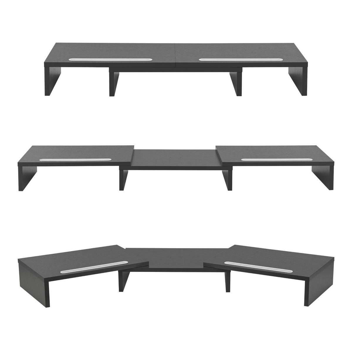MONITORSTÄNDER Vilppula - Dunkelgrau, Holzwerkstoff (27/79/10.5cm) - [en.casa]
