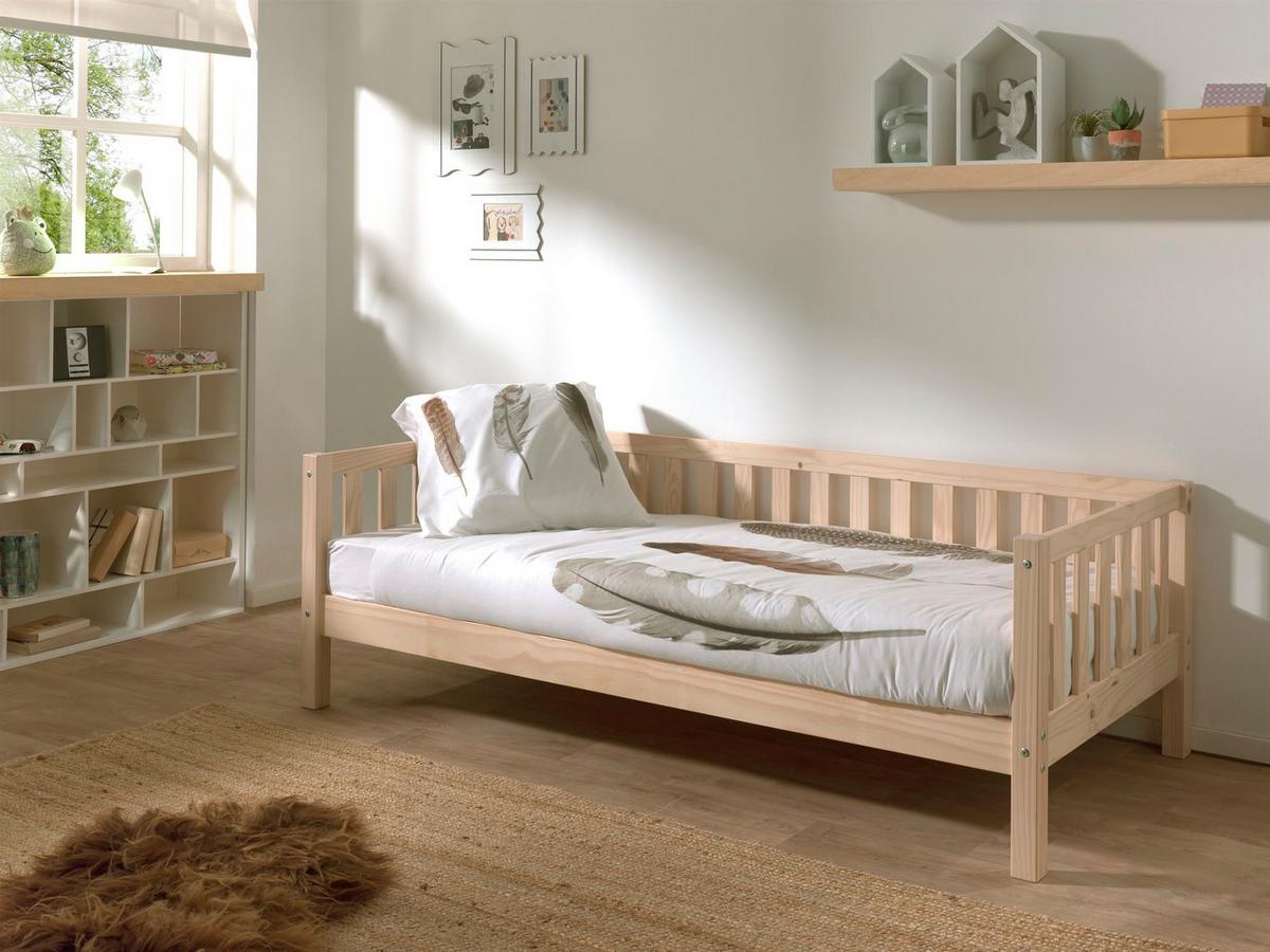 BETT Karena 211x68x98 aus Massivholz in natur - Kieferfarben, Holz (90/200cm) - 58aufmkessel