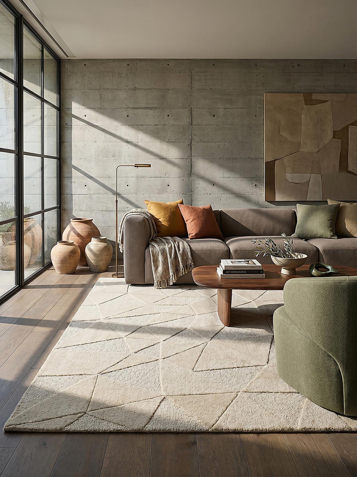 WOLLTEPPICH DEBEN, geometrisch, Natur, 200 x 290 cm - Beige, Textil (290/200cm) - KADIMA DESIGN