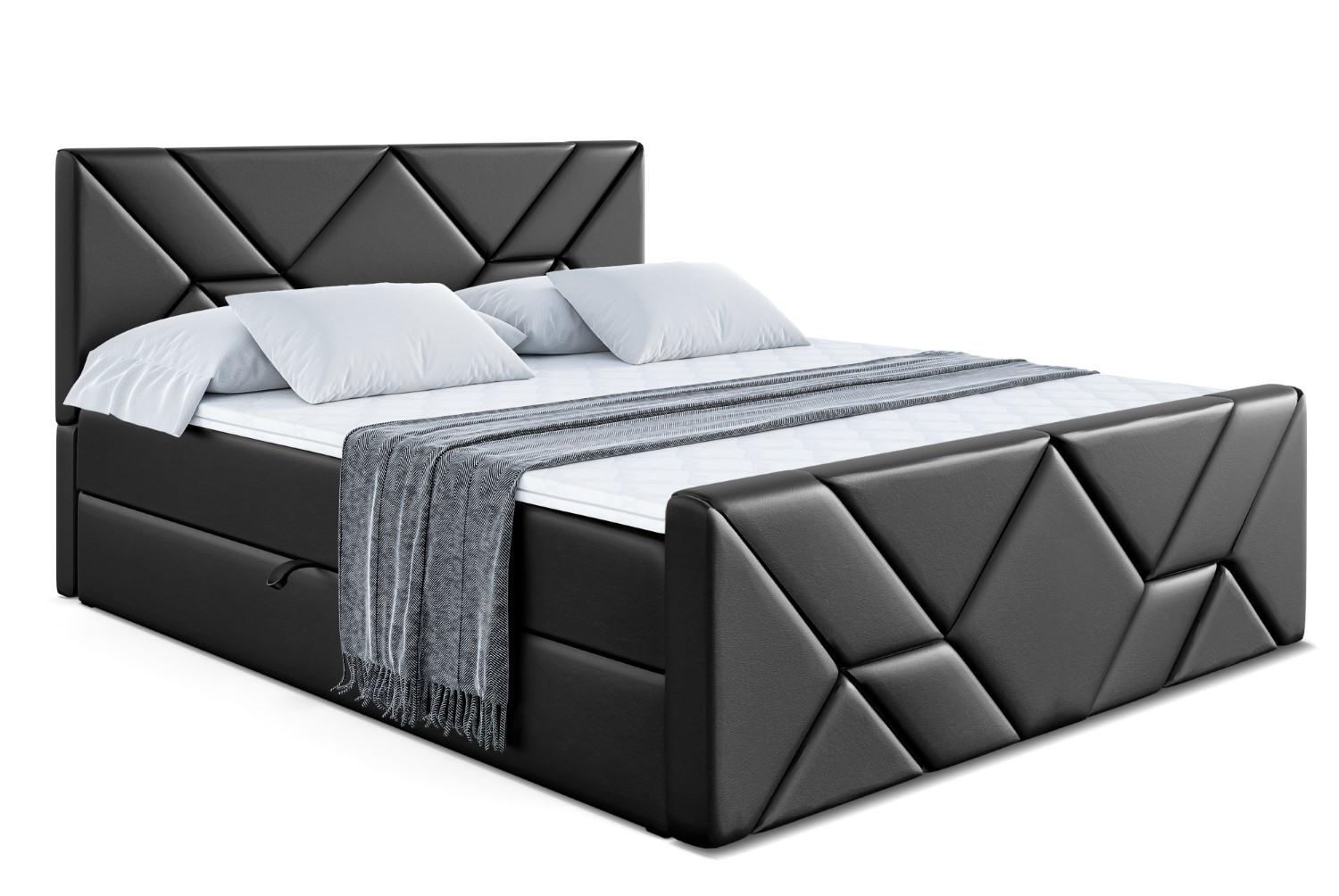 BOXBETT BARWA-Z - 140x200 cm - H4 - Schwarz Hochglanz - Schwarz Hochglanz, Holzwerkstoff (140/200cm) - ALTDECOR