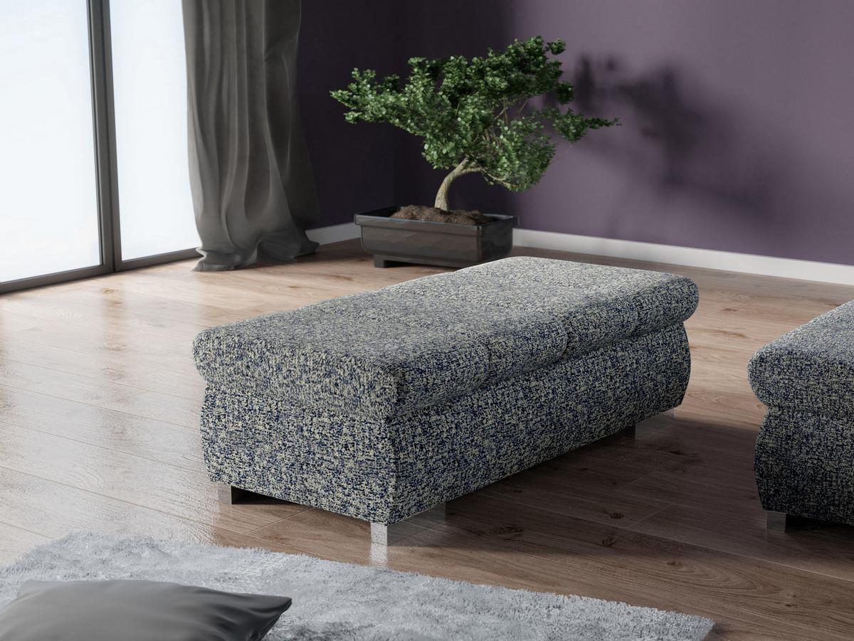 POLSTERHOCKER Bangkok Groß - Silberfarben/Multicolor, Holz/Kunststoff (120/39/60cm) - MIRJAN24