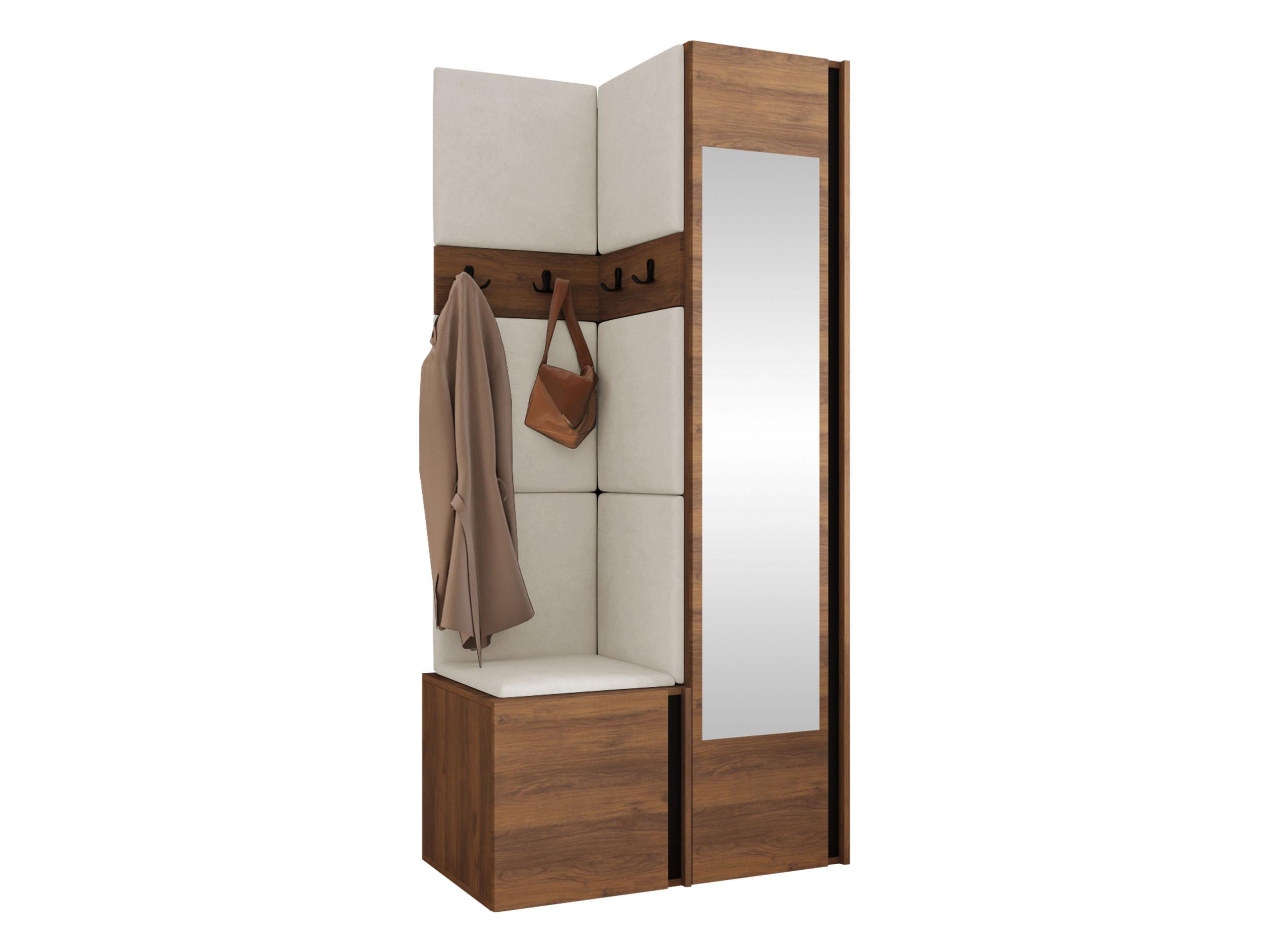 GARDEROBEN-SET Orion XXV - Beige/Nussbaumfarben, Holzwerkstoff/Kunststoff (82/186/46cm) - MIRJAN24