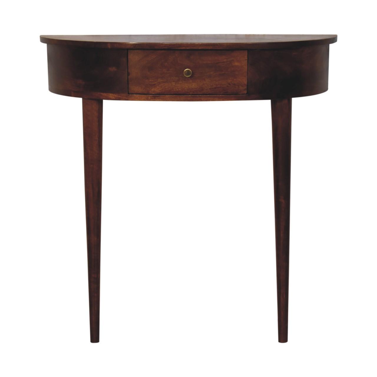 KONSOLE Rückwandfrei Montiert Kastanie, 1 Schublade, Dunkelbraun - Dunkelbraun/Messingfarben, Mangoholz/Holz (32/80/80cm) - Artisan Furniture