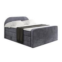 BOXSPRINGBETT mit Matratze und Lattenrost - NOX-Z KING-200x200 - Dunkelgrau Casablanca - Dunkelgrau, Holzwerkstoff (200/200cm) - ALTDECOR