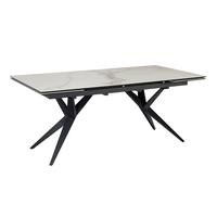 ESSTISCH Ausziehbar Keramik Glas Marmoroptik Groß, Weiß 180x95x76 cm - Schwarz/Weiß, Keramik/Metall (95/180/76cm) - KADIMA DESIGN