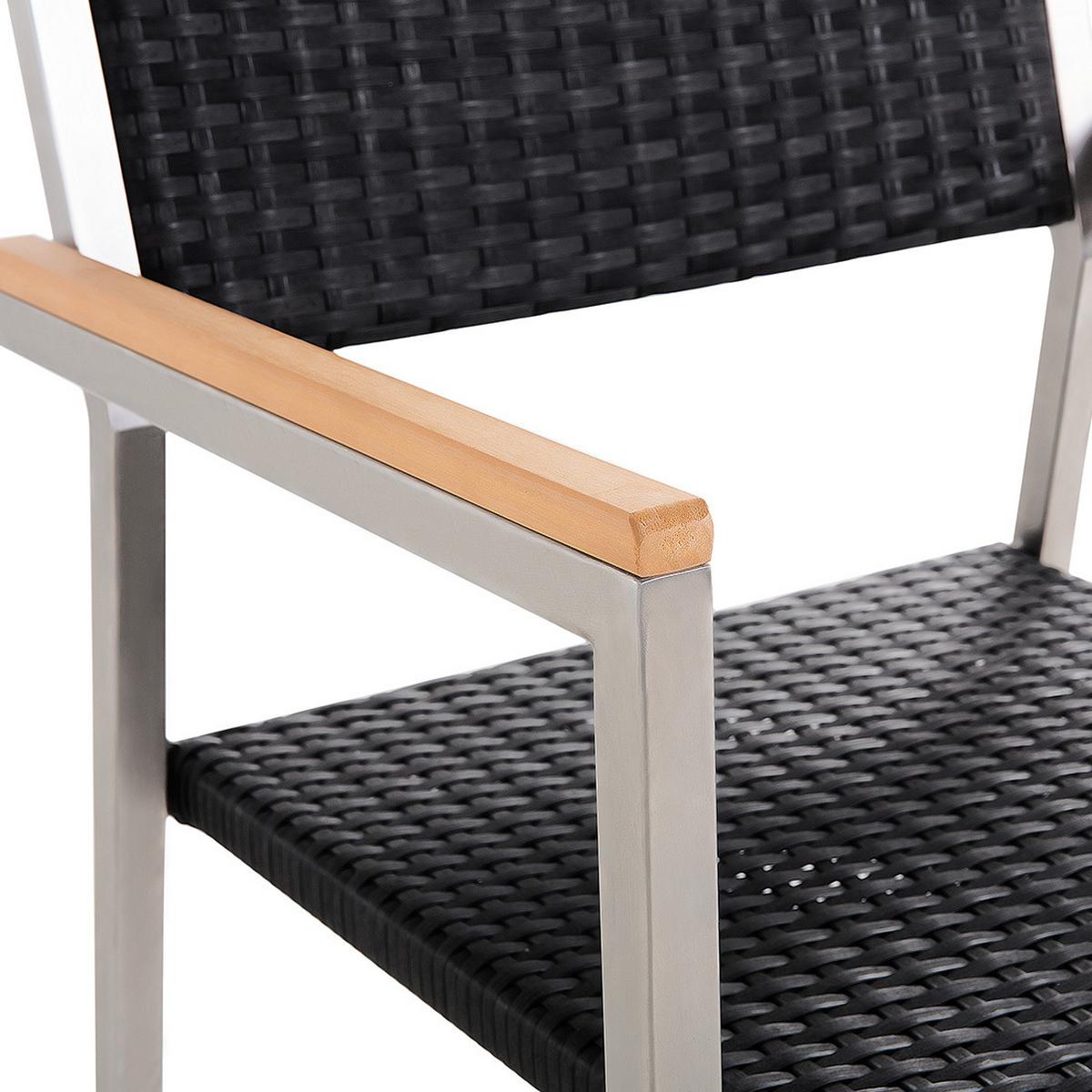 GARTENMÖBEL-SET 4-Sitzer Schwarz Polyrattan Maletto/grosseto - Schwarz, Metall - Beliani