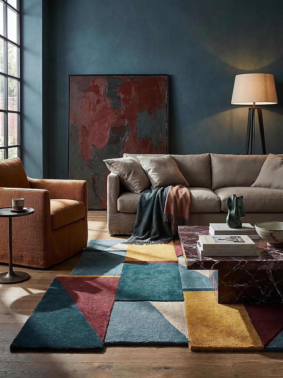 TEPPICH aus Wolle HALLEIN in Bunt, geometrisch, 120 x 180 cm - Multicolor, Textil (120/180cm) - KADIMA DESIGN