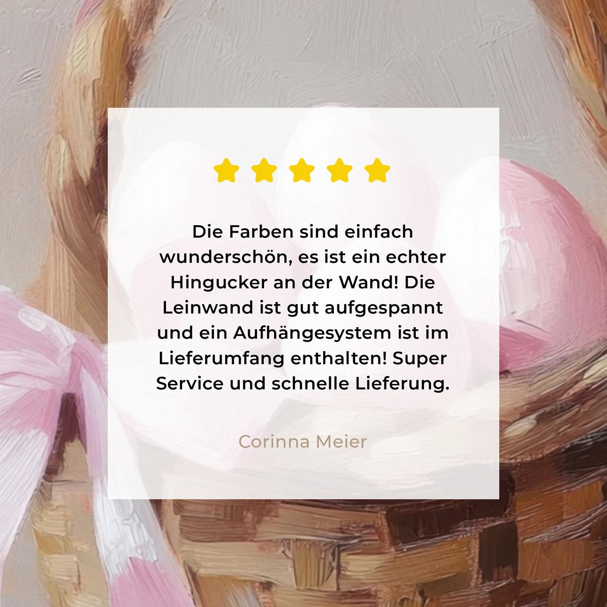 LEINWANDBILD Korb - Eier - Rosa Wandbild 40x30 cm - Beige, Textil (40/30cm) - MuchoWow