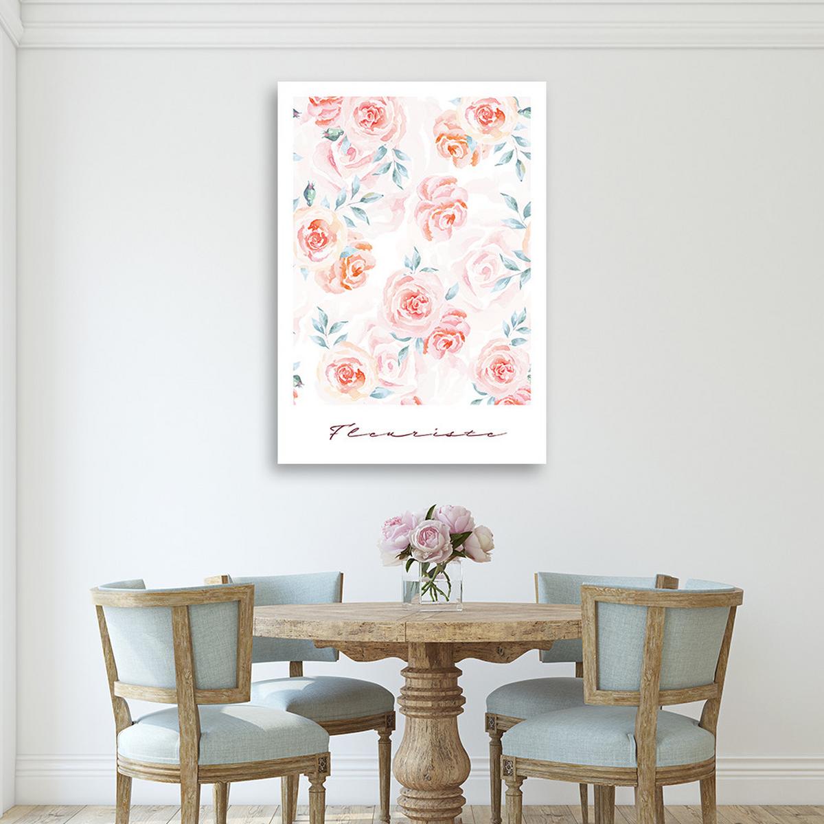 WANDBILD pastellrosen blumen - Pink, Textil (40/60cm) - Feeby