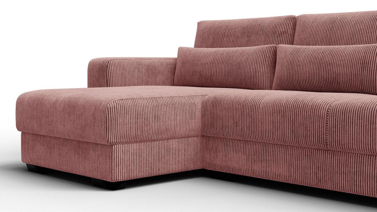 ECKSOFA OLI 4-Sitzer links, altrosa - Altrosa, Holz/Textil (295/172cm) - Wozimo
