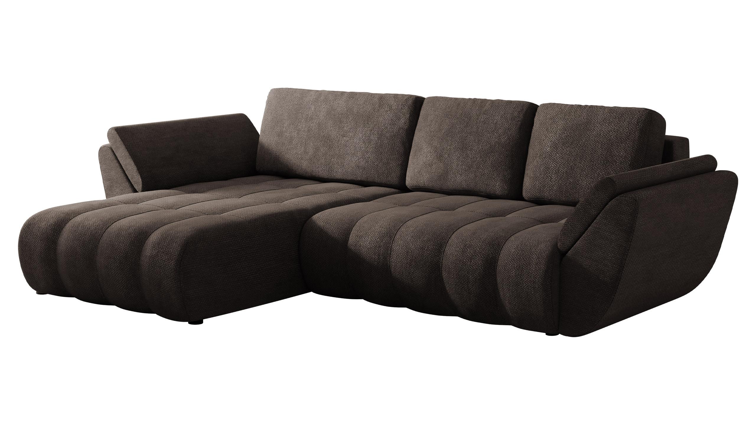 ECKSOFA Faro - Schwarz/Braun, Holz/Kunststoff (283/195cm) - MIRJAN24