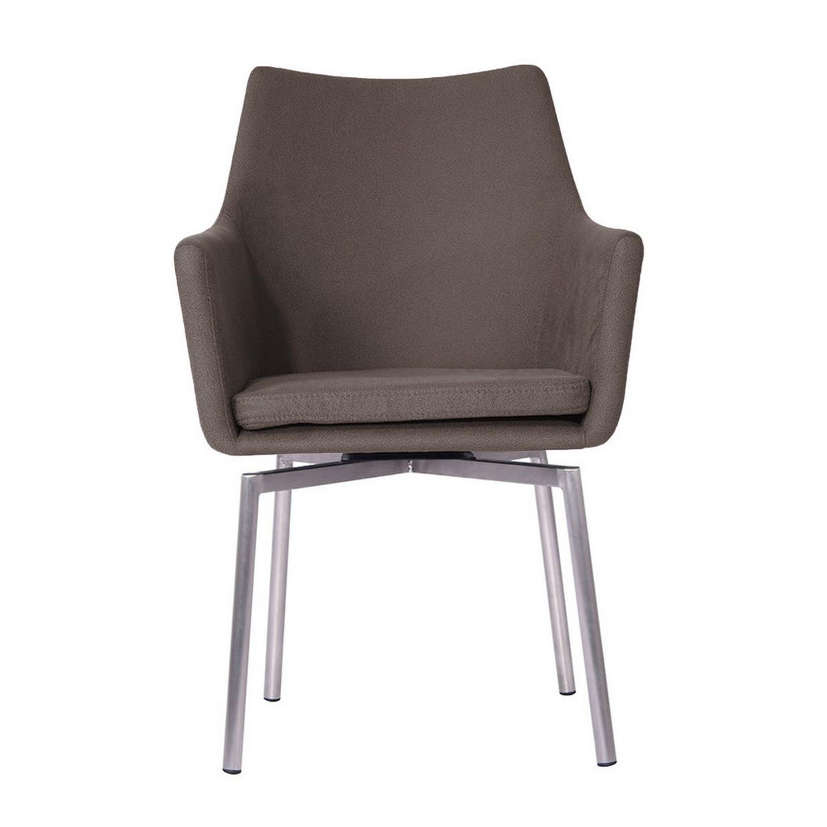 STUHL CALI Grau Microfaser Drehbar (180°) - Taupe/Grau, Textil (56/88.5/61cm) - KAWOLA