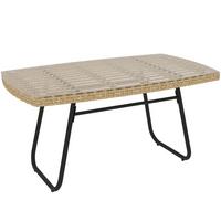 GARTENTISCH 90 x 50 x 45 cm, UV-beständig Beistelltisch Naturholz - Naturfarben, Metall (90/50/45cm) - Outsunny